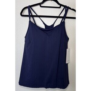 Athleta Seascape Tankini Swim Top Womens Blue Built In Underwire Bra Size 36D/DD